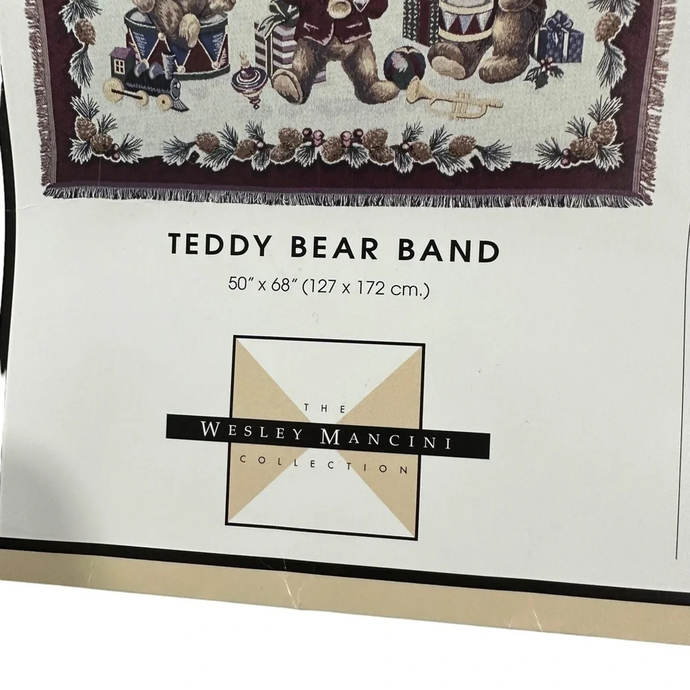 The Wesley Mancini Dakotah 100% Cotton Woven Bear Band Tapestry Throw 50x68” NWT